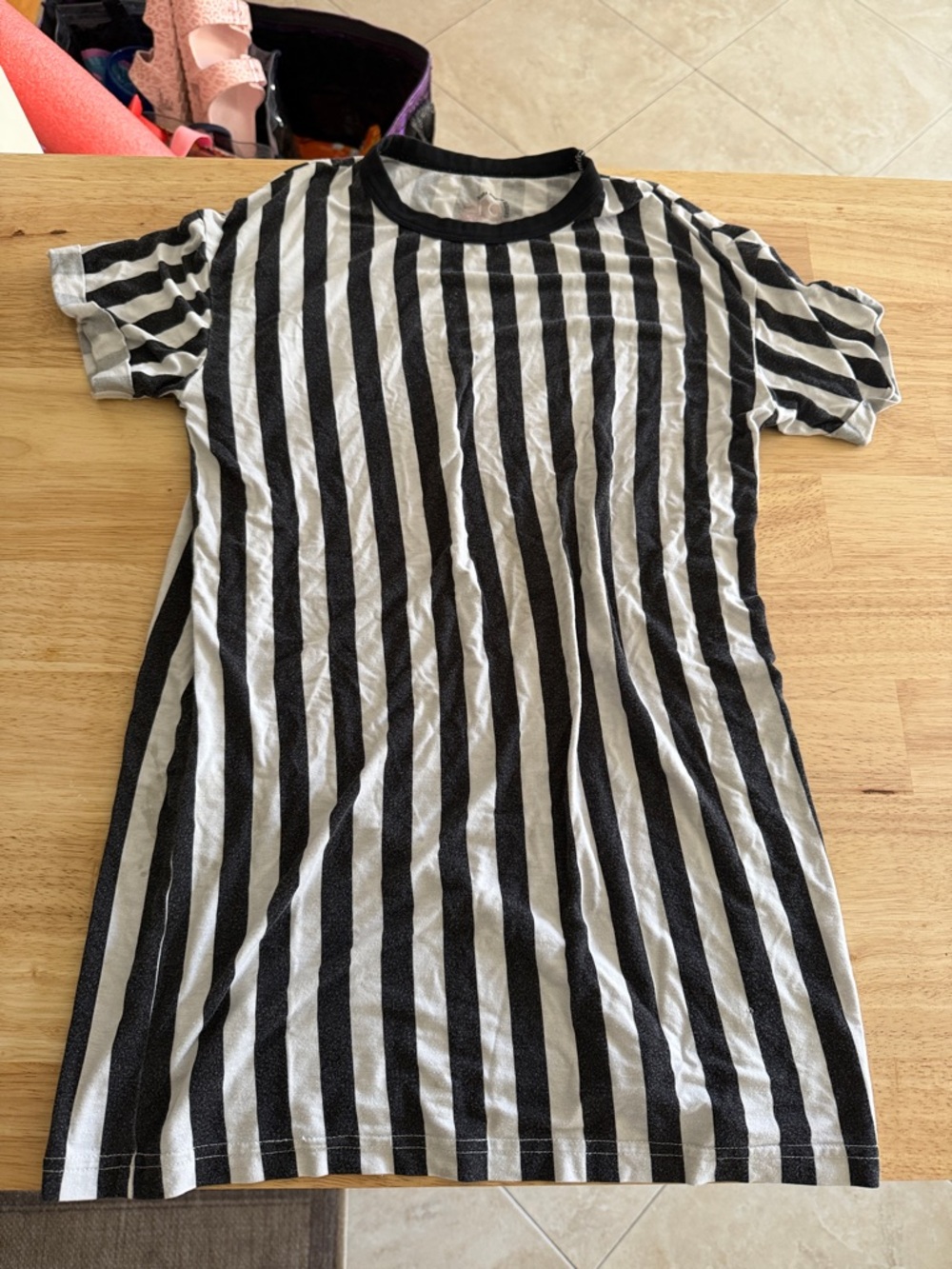 Nora Madison Designs Black and White Vertical Stripe PJ dress